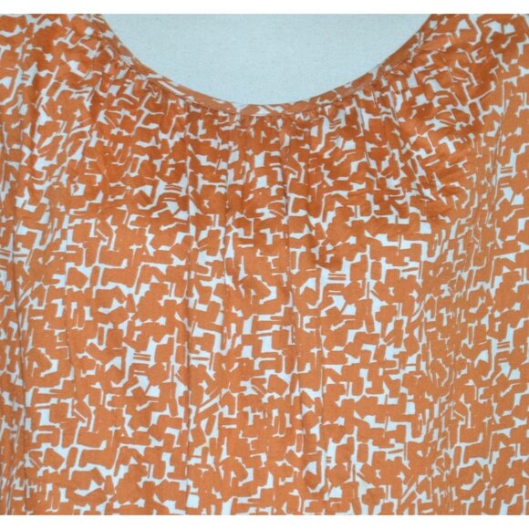 Ava & Viv Womens Burnt Orange Balloon Short Sleeve Pleated Blouse Plus Size 3X - Picture 4 of 10